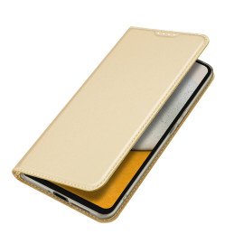 Dux Ducis Skin Pro dėklas, skirtas Samsung Galaxy A34 5G atverčiamas dangtelis kortelės piniginės stovas auksinis