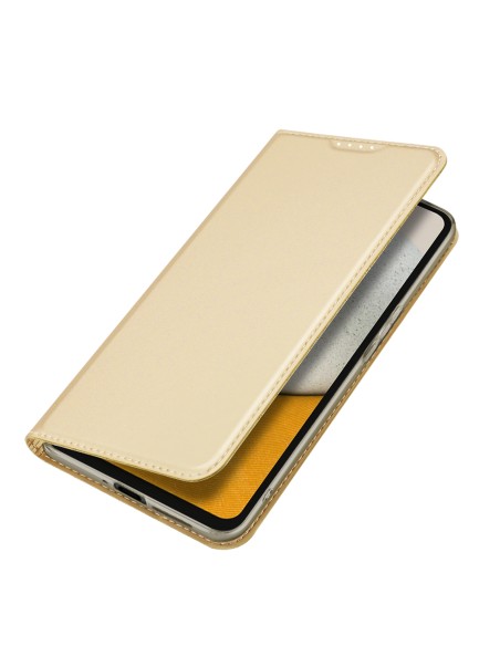 Dux Ducis Skin Pro dėklas, skirtas Samsung Galaxy A34 5G atverčiamas dangtelis kortelės piniginės stovas auksinis Dux Ducis Skin Pro dėklas, skirtas Samsung Galaxy A34 5G atverčiamas dangtelis kortelės piniginės stovas auksinis