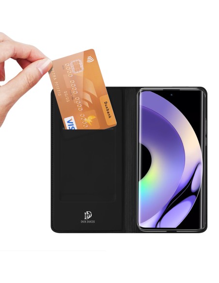„Dux Ducis Skin Pro“ dėklas, skirtas „Realme 10 Pro“ atverčiamas dangteliu kortelių piniginės stovui, juodas „Dux Ducis Skin Pro“ dėklas, skirtas „Realme 10 Pro“ atverčiamas dangteliu kortelių piniginės stovui, juodas