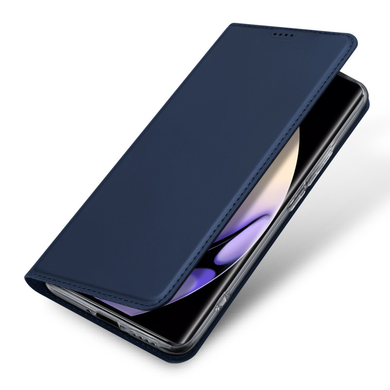 „Dux Ducis Skin Pro“ dėklas, skirtas „Realme 10 Pro“ apverčiamas dangteliu kortelės piniginės stovui, mėlynas