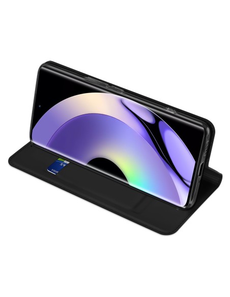 Dux Ducis Skin Pro dėklas, skirtas Realme 10 Pro+ atverčiamas dangtelis kortelės piniginės stovui, juodas Dux Ducis Skin Pro dėklas, skirtas Realme 10 Pro+ atverčiamas dangtelis kortelės piniginės stovui, juodas