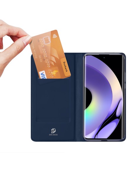 „Dux Ducis Skin Pro“ dėklas, skirtas „Realme 10 Pro+“ atverčiamas dangtelis kortelės piniginės stovui, mėlynas „Dux Ducis Skin Pro“ dėklas, skirtas „Realme 10 Pro+“ atverčiamas dangtelis kortelės piniginės stovui, mėlynas