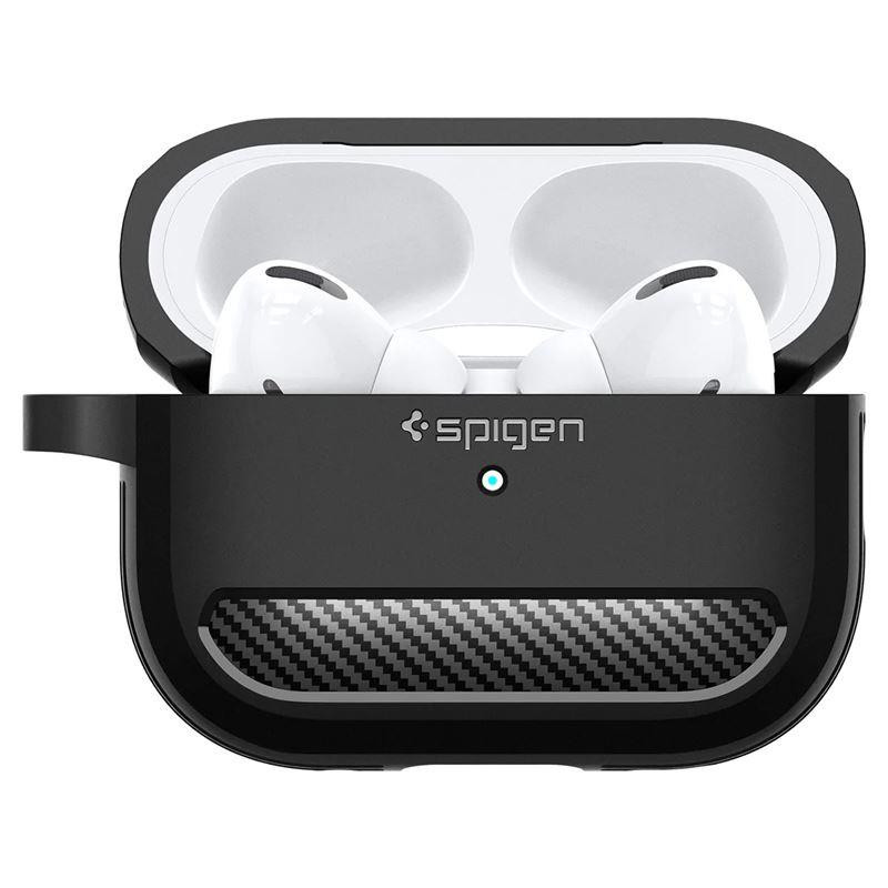Spigen Rugged Armor dėklas, skirtas Apple AirPods Pro 1/ 2 – matinė juoda Spigen Rugged Armor dėklas, skirtas Apple AirPods Pro 1/ 2 – matinė juoda