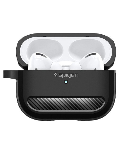 Spigen Rugged Armor dėklas, skirtas Apple AirPods Pro 1/ 2 – matinė juoda Spigen Rugged Armor dėklas, skirtas Apple AirPods Pro 1/ 2 – matinė juoda