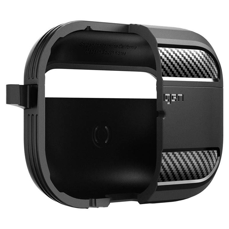 Spigen Rugged Armor dėklas, skirtas Apple AirPods Pro 1/ 2 – matinė juoda