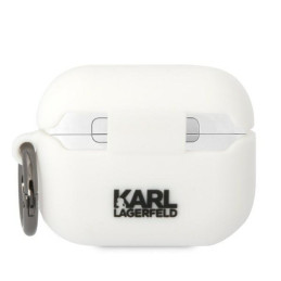 Karl Lagerfeld Silicone Karl&Choupette dėklas, skirtas AirPods Pro - baltas
