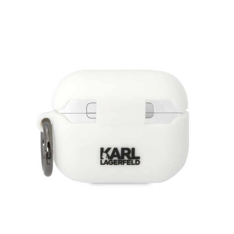 Karl Lagerfeld Silicone Karl&Choupette dėklas, skirtas AirPods Pro - baltas