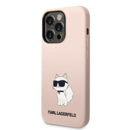 Karl Lagerfeld Silicone Choupette dėklas iPhone 14 Pro - rožinis