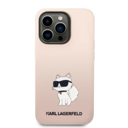 Karl Lagerfeld Silicone Choupette dėklas iPhone 14 Pro - rožinis