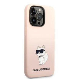 Karl Lagerfeld Silicone Choupette dėklas iPhone 14 Pro - rožinis