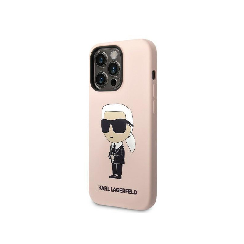 Karl Lagerfeld Silicone Ikonik dėklas iPhone 14 Pro - rožinis