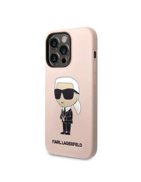 Karl Lagerfeld Silicone Ikonik dėklas iPhone 14 Pro - rožinis Karl Lagerfeld Silicone Ikonik dėklas iPhone 14 Pro - rožinis