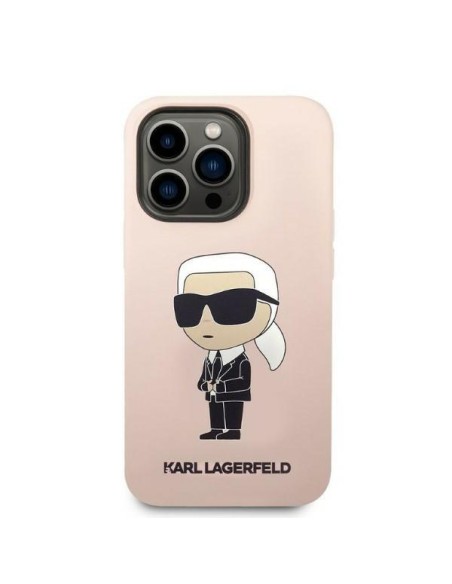 Karl Lagerfeld Silicone Ikonik dėklas iPhone 14 Pro - rožinis Karl Lagerfeld Silicone Ikonik dėklas iPhone 14 Pro - rožinis