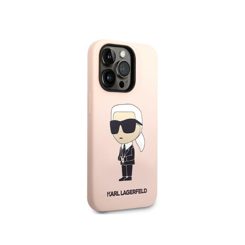 Karl Lagerfeld Silicone Ikonik dėklas iPhone 14 Pro - rožinis