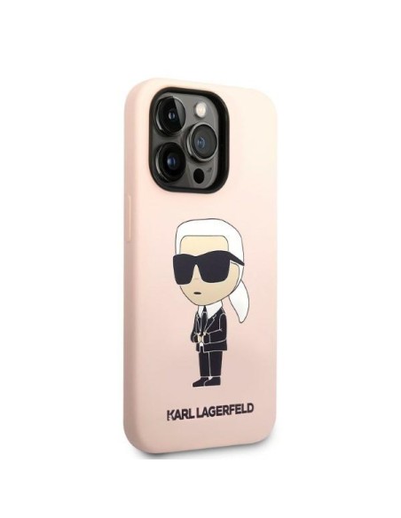 Karl Lagerfeld Silicone Ikonik dėklas iPhone 14 Pro - rožinis Karl Lagerfeld Silicone Ikonik dėklas iPhone 14 Pro - rožinis