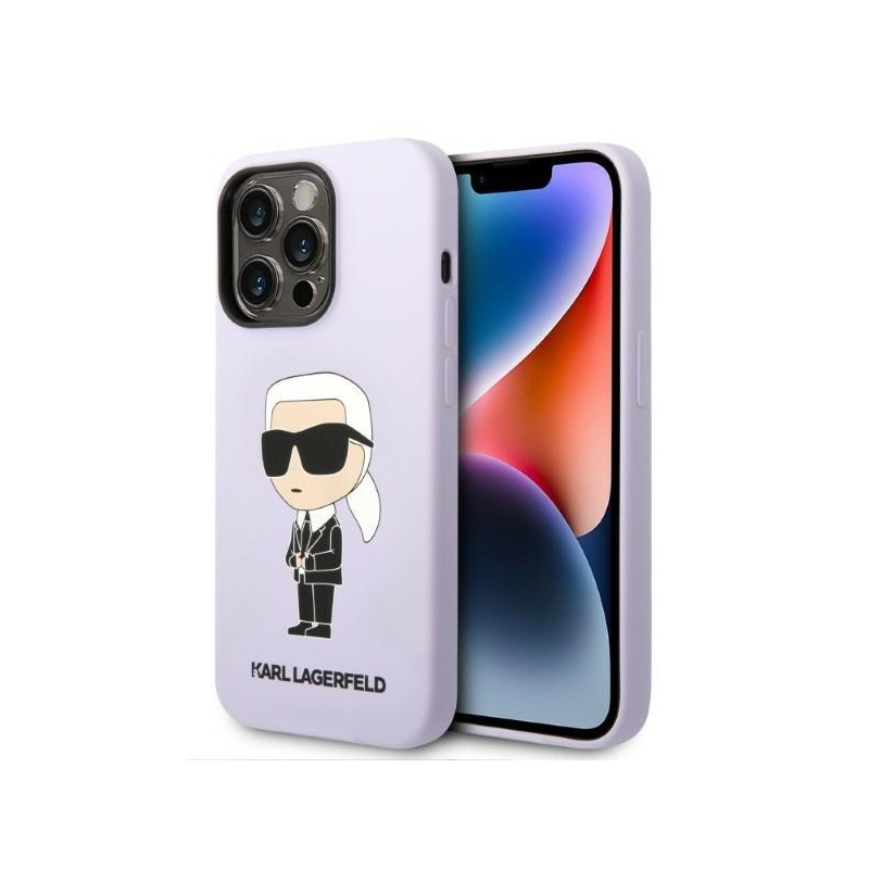 Karl Lagerfeld Silicone Ikonik dėklas iPhone 14 Pro - violetinis