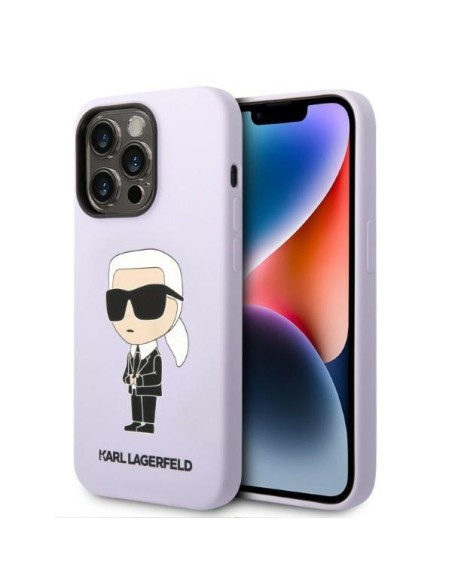 Karl Lagerfeld Silicone Ikonik dėklas iPhone 14 Pro - violetinis