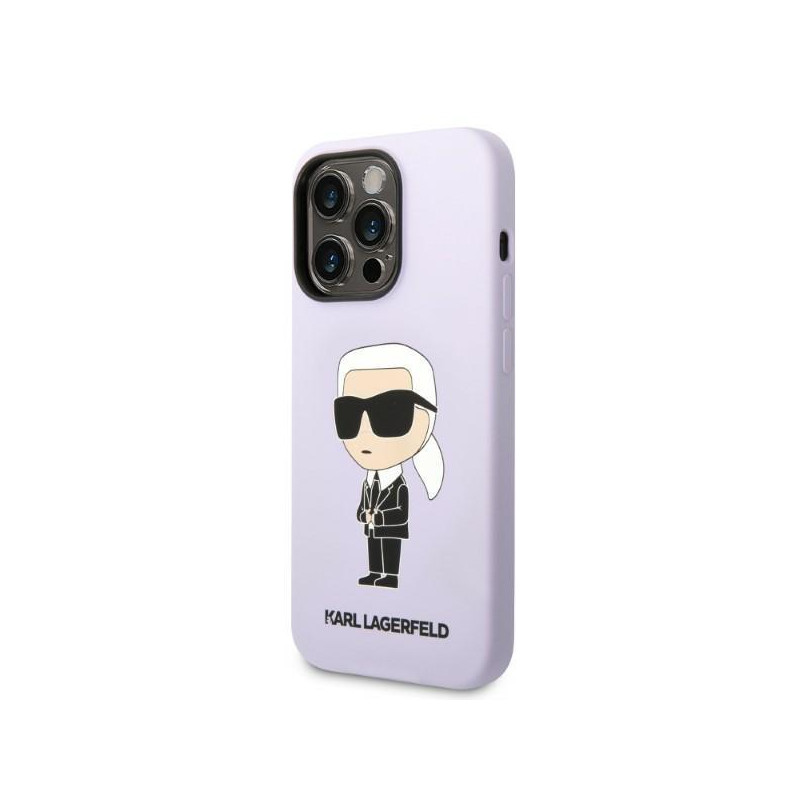 Karl Lagerfeld Silicone Ikonik dėklas iPhone 14 Pro - violetinis