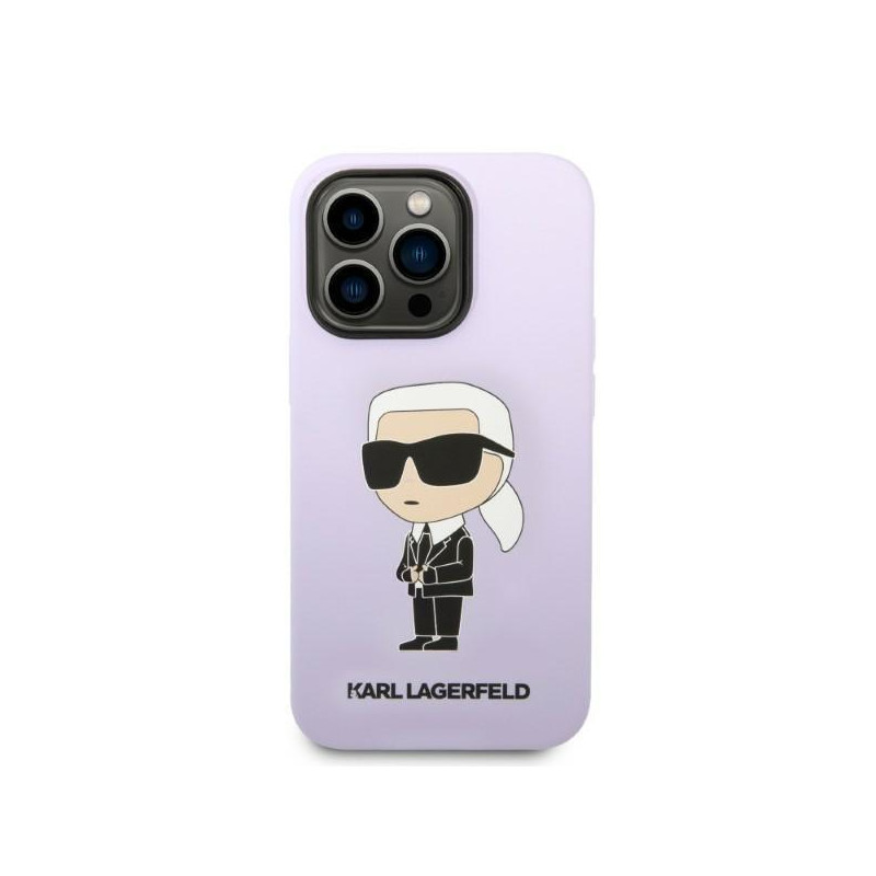Karl Lagerfeld Silicone Ikonik dėklas iPhone 14 Pro - violetinis