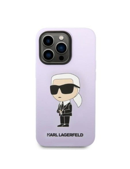 Karl Lagerfeld Silicone Ikonik dėklas iPhone 14 Pro - violetinis