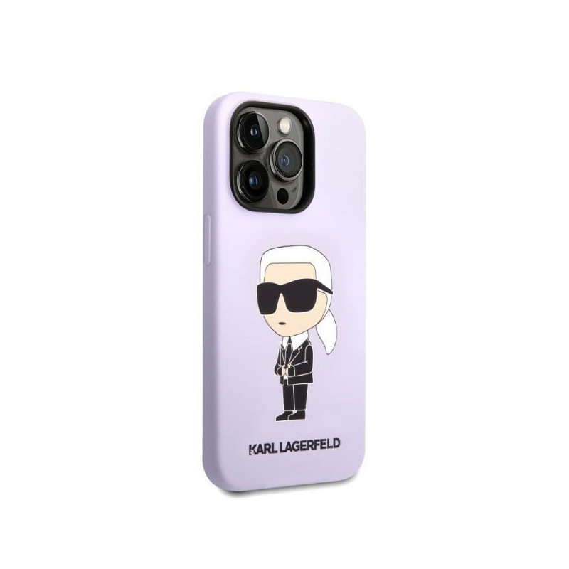 Karl Lagerfeld Silicone Ikonik dėklas iPhone 14 Pro - violetinis