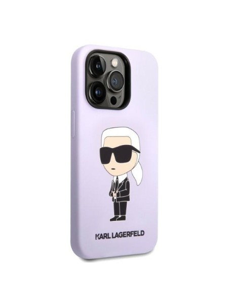 Karl Lagerfeld Silicone Ikonik dėklas iPhone 14 Pro - violetinis