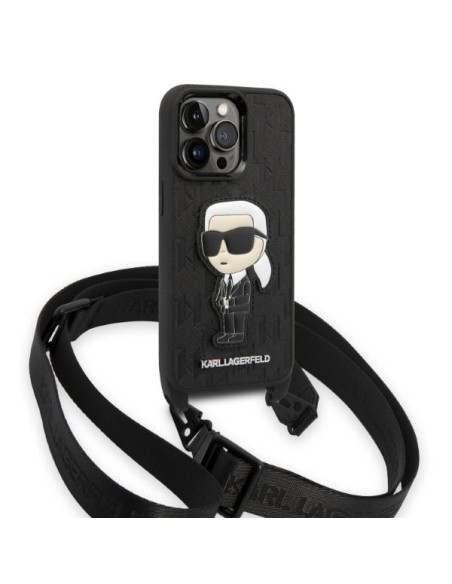 Karl Lagerfeld Monogram Ikonik Patch dėklas iPhone 14 Pro - juodas Karl Lagerfeld Monogram Ikonik Patch dėklas iPhone 14 Pro - juodas