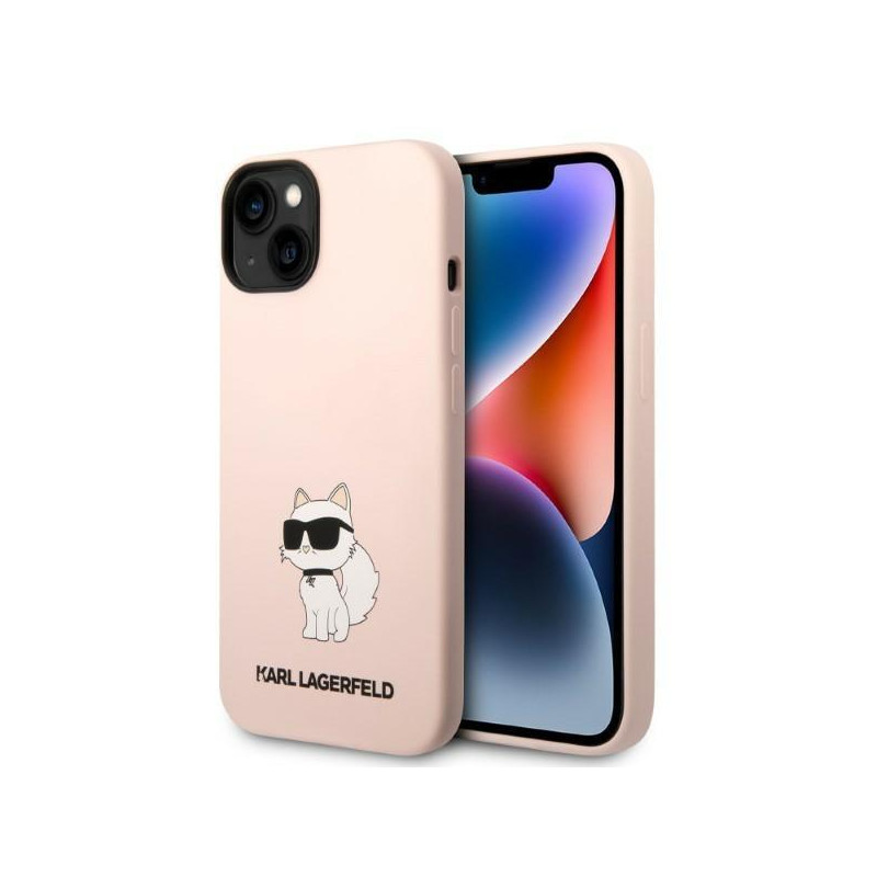 Karl Lagerfeld Silicone Choupette dėklas iPhone 14 Plus - rožinis