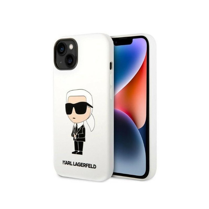 Karl Lagerfeld Silicone Ikonik dėklas iPhone 14 Plus - baltas Karl Lagerfeld Silicone Ikonik dėklas iPhone 14 Plus - baltas