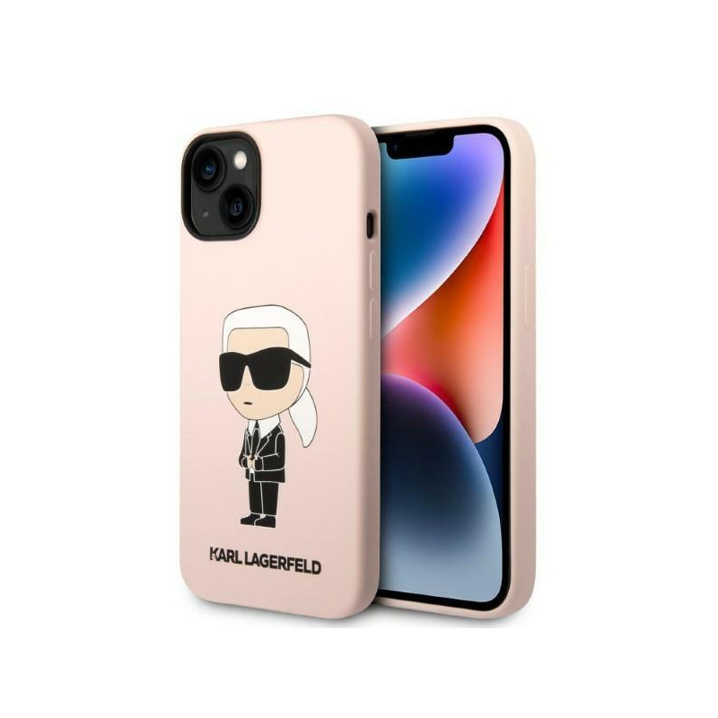 Karl Lagerfeld Silicone Ikonik dėklas iPhone 14 Plus - rožinis