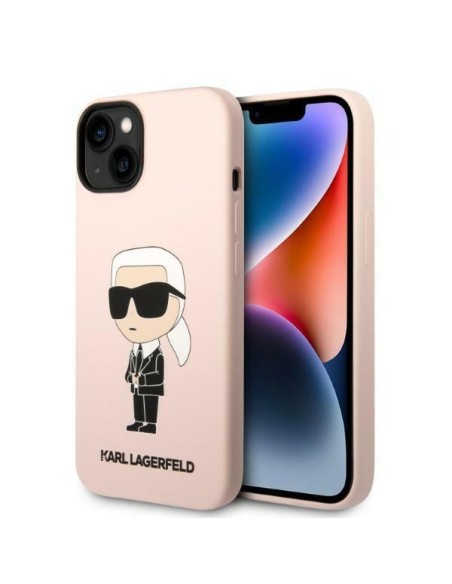 Karl Lagerfeld Silicone Ikonik dėklas iPhone 14 Plus - rožinis