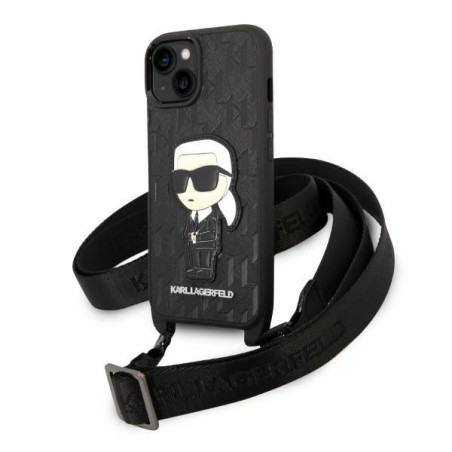 Karl Lagerfeld Monogram Ikonik Patch dėklas iPhone 14 Plus - juodas Karl Lagerfeld Monogram Ikonik Patch dėklas iPhone 14 Plus - juodas