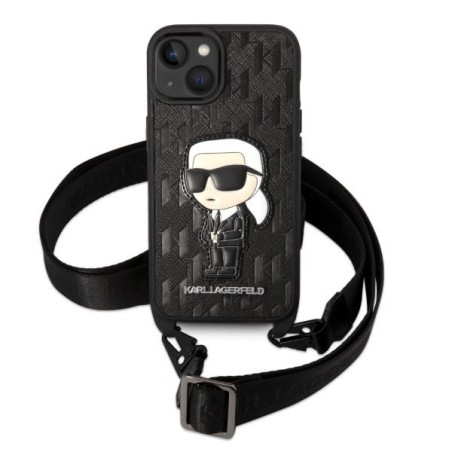Karl Lagerfeld Monogram Ikonik Patch dėklas iPhone 14 Plus - juodas Karl Lagerfeld Monogram Ikonik Patch dėklas iPhone 14 Plus - juodas
