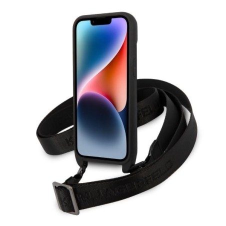 Karl Lagerfeld Monogram Ikonik Patch dėklas iPhone 14 Plus - juodas Karl Lagerfeld Monogram Ikonik Patch dėklas iPhone 14 Plus - juodas