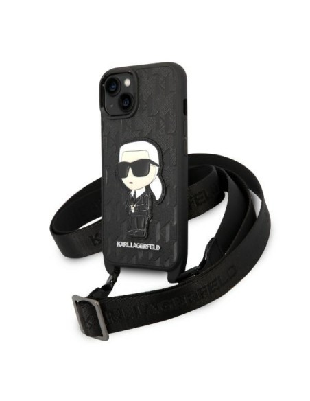 Karl Lagerfeld Monogram Ikonik Patch dėklas iPhone 14 - juodas Karl Lagerfeld Monogram Ikonik Patch dėklas iPhone 14 - juodas