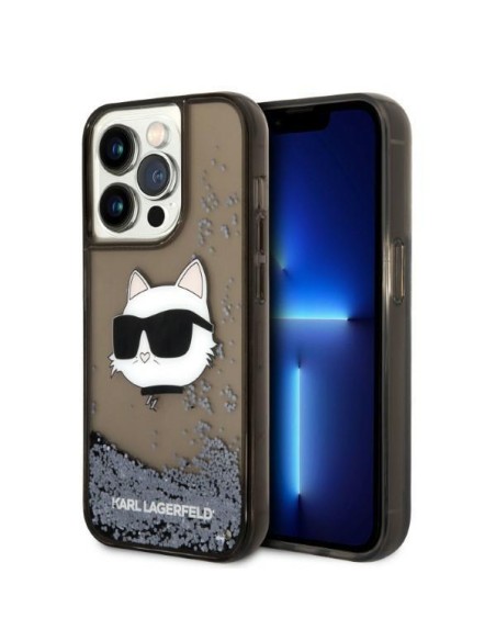 Karl Lagerfeld Glitter Choupette Head dėklas iPhone 14 Pro Max - juodas Karl Lagerfeld Glitter Choupette Head dėklas iPhone 14 Pro Max - juodas