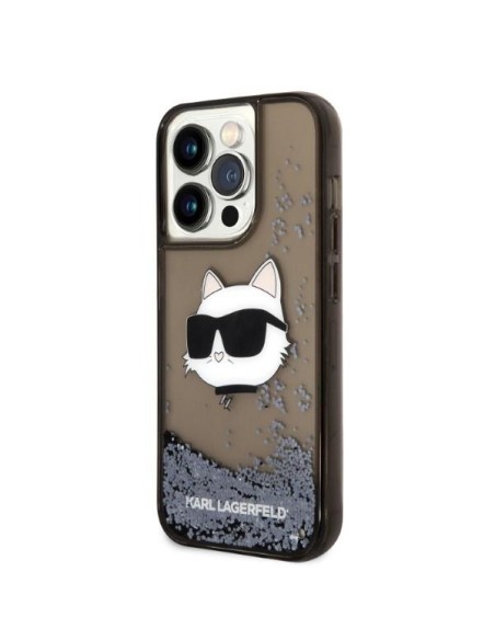 Karl Lagerfeld Glitter Choupette Head dėklas iPhone 14 Pro Max - juodas Karl Lagerfeld Glitter Choupette Head dėklas iPhone 14 Pro Max - juodas