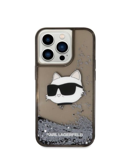 Karl Lagerfeld Glitter Choupette Head dėklas iPhone 14 Pro Max - juodas Karl Lagerfeld Glitter Choupette Head dėklas iPhone 14 Pro Max - juodas