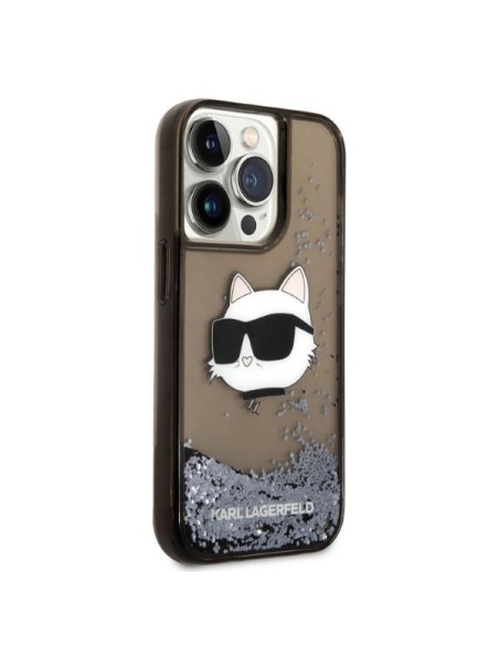 Karl Lagerfeld Glitter Choupette Head dėklas iPhone 14 Pro Max - juodas Karl Lagerfeld Glitter Choupette Head dėklas iPhone 14 Pro Max - juodas