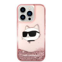 Karl Lagerfeld Glitter Choupette Head dėklas iPhone 14 Pro Max - rožinis