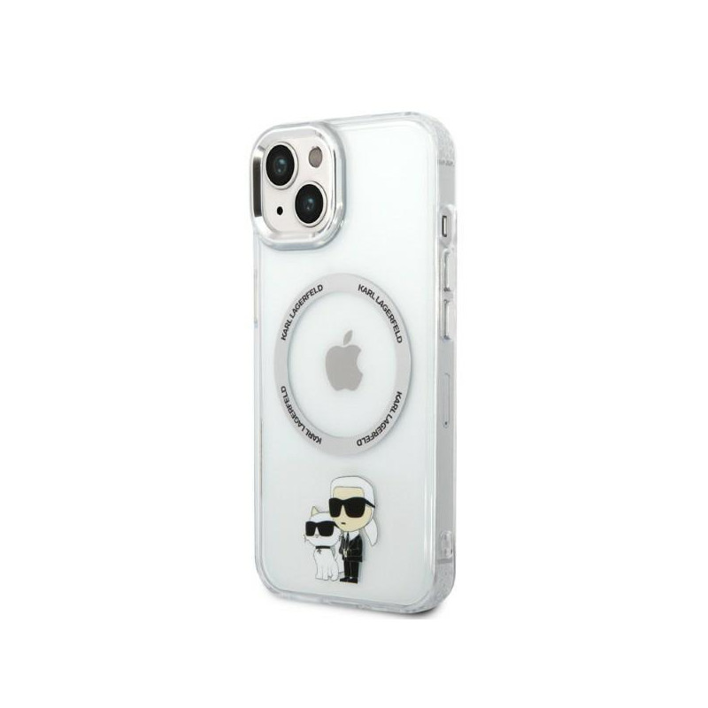Karl Lagerfeld Iconic Karl&Choupette MagSafe dėklas iPhone 14 Plus - skaidrus
