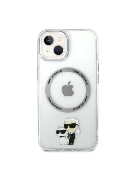 Karl Lagerfeld Iconic Karl&Choupette MagSafe dėklas iPhone 14 Plus - skaidrus Karl Lagerfeld Iconic Karl&Choupette MagSafe dėklas iPhone 14 Plus - skaidrus