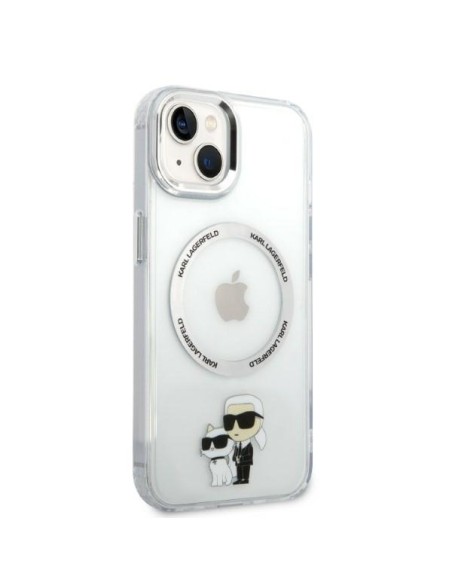 Karl Lagerfeld Iconic Karl&Choupette MagSafe dėklas iPhone 14 Plus - skaidrus Karl Lagerfeld Iconic Karl&Choupette MagSafe dėklas iPhone 14 Plus - skaidrus