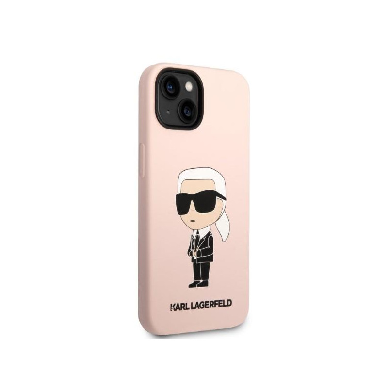 Karl Lagerfeld Silicone Ikonik MagSafe dėklas iPhone 14 Plus - rožinis