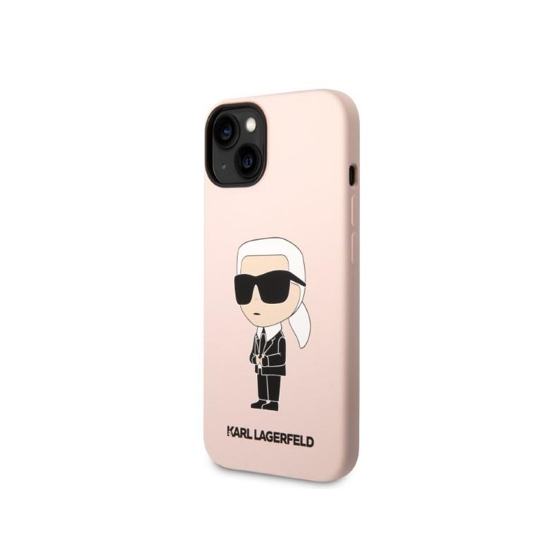 Karl Lagerfeld Silicone Ikonik MagSafe dėklas iPhone 14 - rožinis