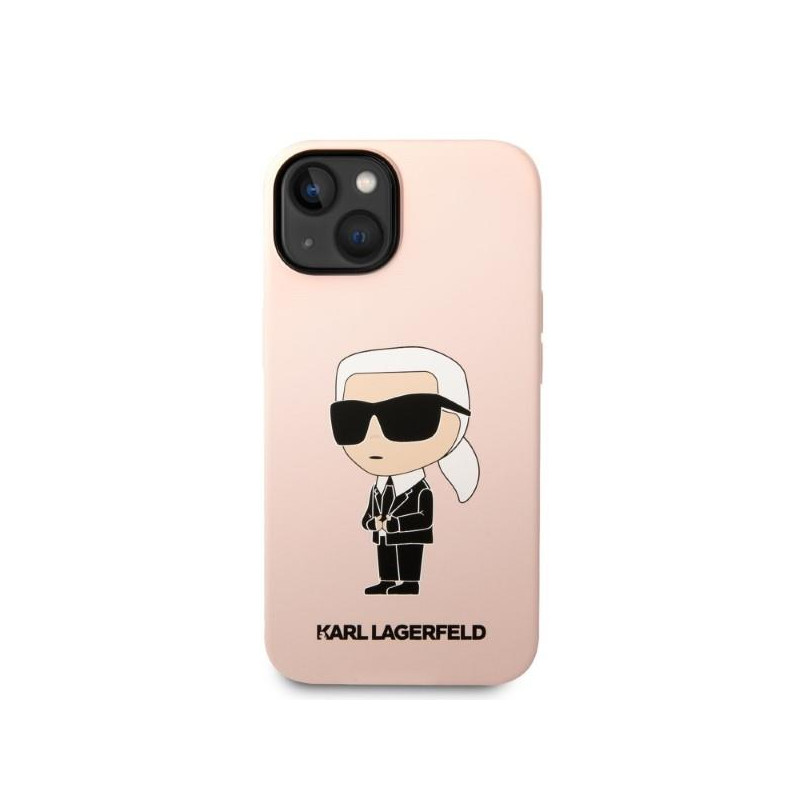 Karl Lagerfeld Silicone Ikonik MagSafe dėklas iPhone 14 - rožinis