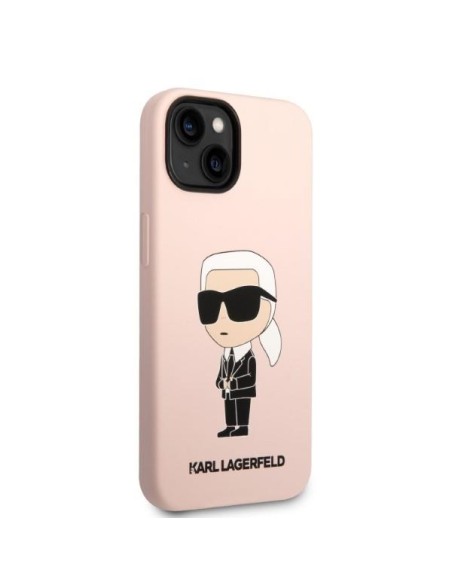 Karl Lagerfeld Silicone Ikonik MagSafe dėklas iPhone 14 - rožinis Karl Lagerfeld Silicone Ikonik MagSafe dėklas iPhone 14 - rožinis