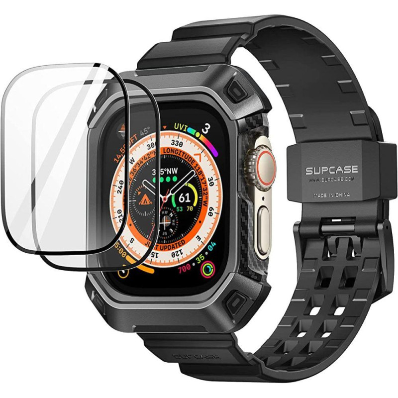 „Unicorn Beetle Pro“ lagaminų rinkinys ir grūdintas stiklas, skirtas „Apple Watch Ultra“ (49 mm) – juodas „Unicorn Beetle Pro“ lagaminų rinkinys ir grūdintas stiklas, skirtas „Apple Watch Ultra“ (49 mm) – juodas