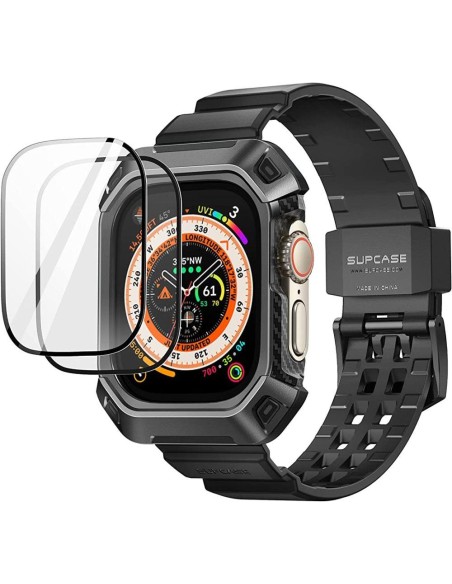 „Unicorn Beetle Pro“ lagaminų rinkinys ir grūdintas stiklas, skirtas „Apple Watch Ultra“ (49 mm) – juodas „Unicorn Beetle Pro“ lagaminų rinkinys ir grūdintas stiklas, skirtas „Apple Watch Ultra“ (49 mm) – juodas