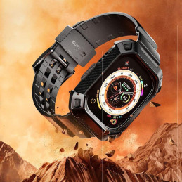 „Unicorn Beetle Pro“ lagaminų rinkinys ir grūdintas stiklas, skirtas „Apple Watch Ultra“ (49 mm) – juodas